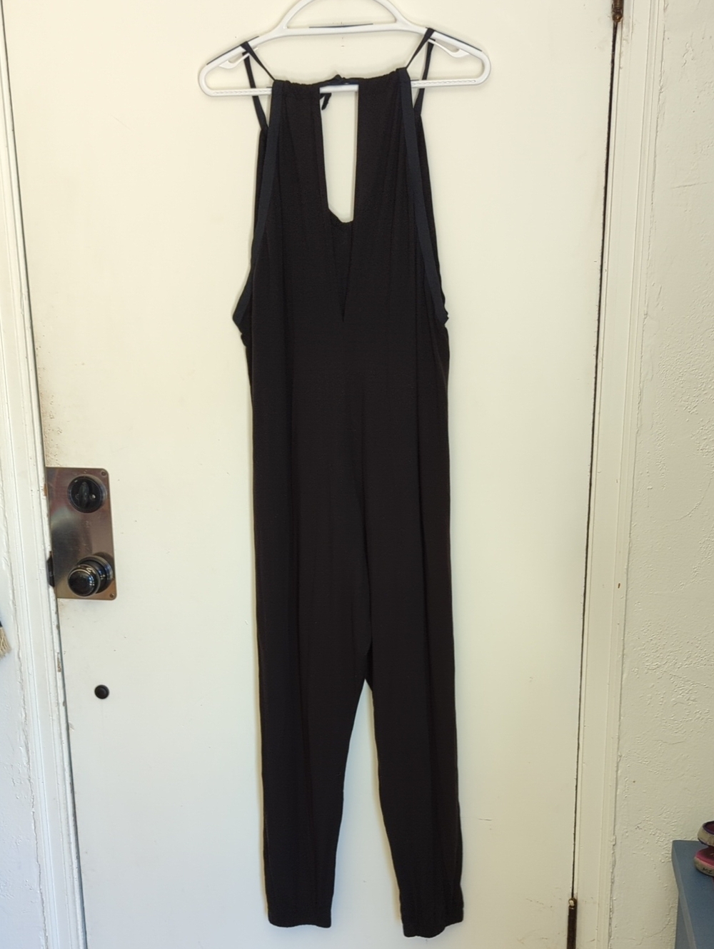 Johnny Was Calme Knit V-Neck Halter Jumpsuit, Black, Size XL - Picture 6 of 15